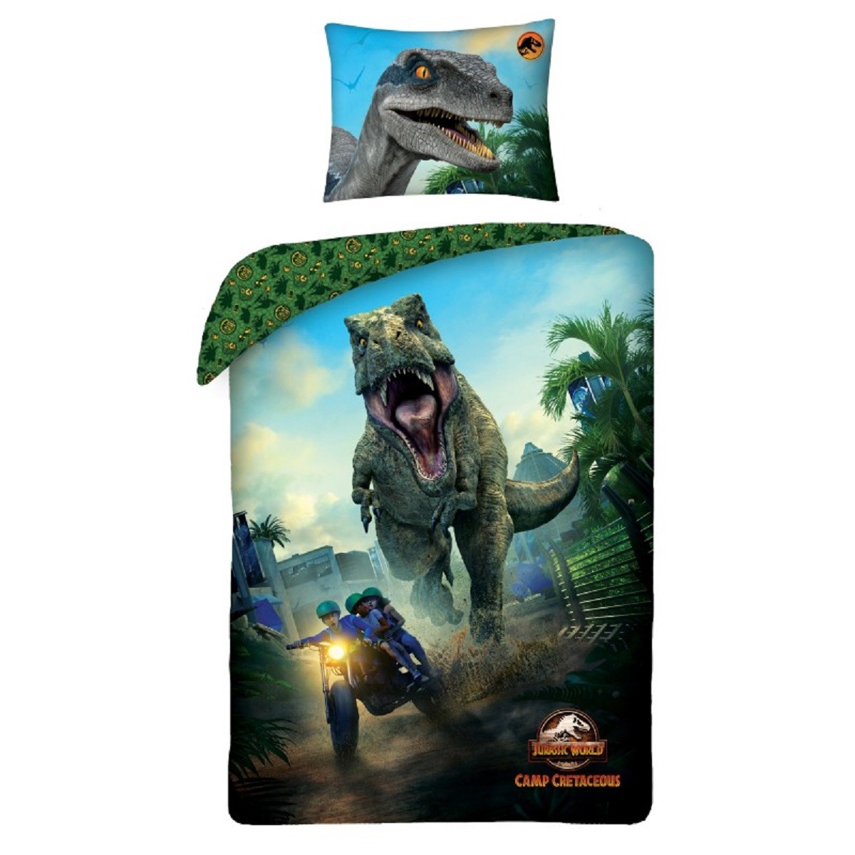 Jurassic World Bettwäsche Set aus Baumwolle 140 × 200 cm + 70 x 90 cm