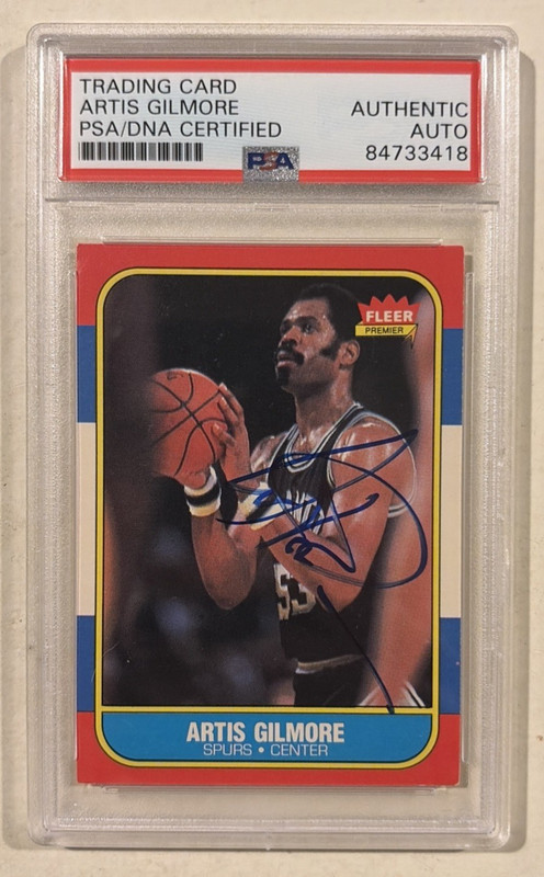 1986 Fleer Artis Gilmore Signed Basketball Card #37 Certified PSA/DNA Auto HOF