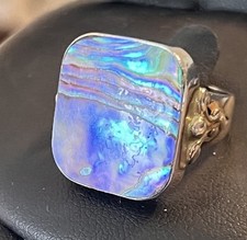 Abalone And Sterling Size 8.75 Ring