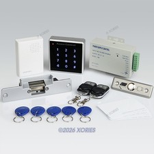 Touch Keypad RFID Door Access Control Kit Strike Lock 2Remote Controls Doorbell