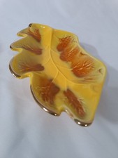 Vintage California Pottery Three-Leaf Divided Serving Dish with Floral Center — listing 2