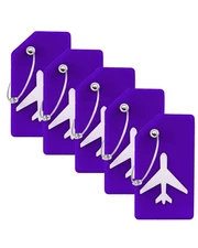 5 Pack Silicone Luggage Tag for Suitcases with Stainless Loop, TSA Approved, ...