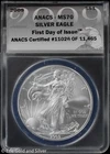 2009 $1 American Silver Eagle ANACS MS 70 | FDOI Uncirculated UNC BU