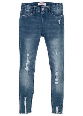 Skinny-Jeans mit Used-Effekt Gr. 134 Medium Blue Denim Mädchenjeans Neu*