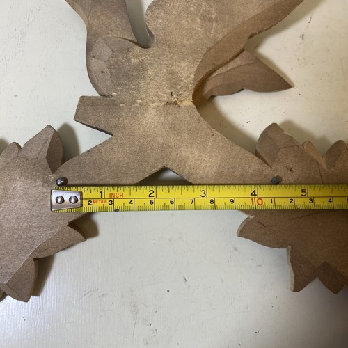 Vintage Light Brown Bird Leaves Cuckoo Clock Top Trim Parts Or Restoration - Picture 7 of 7