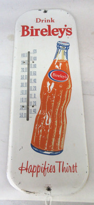 VINTAGE ADVERTISING BIRELEY'S ORANGE SODA TIN WALL THERMOMETER   155-A