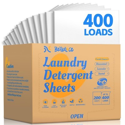 Laundry Detergent Sheets - 400 Loads, Eco-Friendly, Plastic-Free, F... Fast Ship
