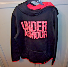 Under Armour Cold Gear Girls' Storm Armour Fleece Hoodie black/pink YL 14/16 