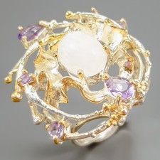 Vintage Natural Moonstone Ring 925 Sterling Silver Size 8 /R432158