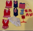 Vintage 1964 Skipper doll  original bathing suits + Japan shoes  + headband etc