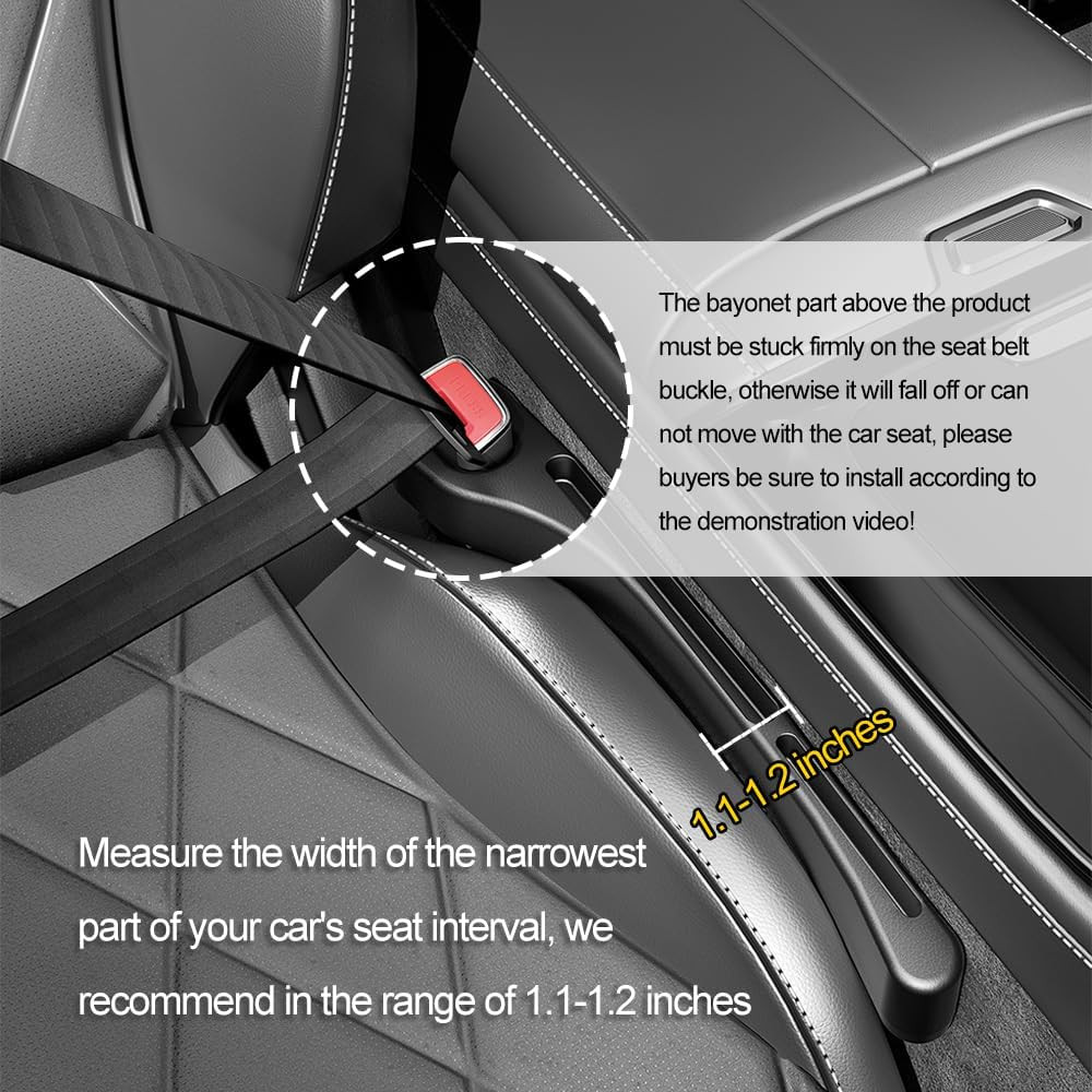 2PCS Car Seat Gap Filler Organizer with Phone Holder,[Upgrade Version] Car Seat