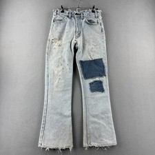 Vintage Levis Jeans Mens Fits 28x28 Blue Distressed 646 Flare Bellbottom 80s