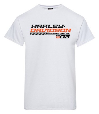 Harley-Davidson T-Shirt Drag, Weiß, Baumwolle, Gr. M-3XL