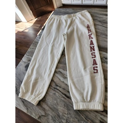 47 Arkansas Razorbacks Sweatpants XL Cream Off White Joggers NCAA University