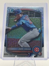2025 Bowman Chrome Steel Metal Mojo Refractor 1st Juan Cabada /100 Error!