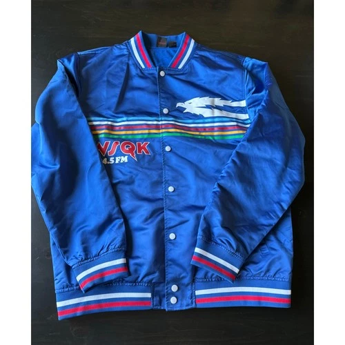 Stranger Things Costume WSQK Satin Bomber Jacket • 80s Hawkins Radio Cosplay XL image 9