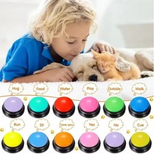 🐾 4 × Talking Pet Recordable Buttons – Dog Training & Communication Toy