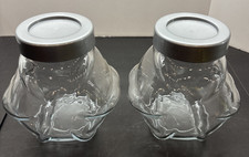 2 Barattoli Esagonali Vetro Trasparente Ikea Porta Caramelle Coperchio Plastica 61 Oz 7" Alto