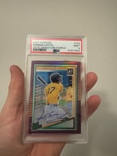 2025 Panini Donruss Optic Konnor Griffin #123 Purple Prizm Auto /49 PSA MINT 9
