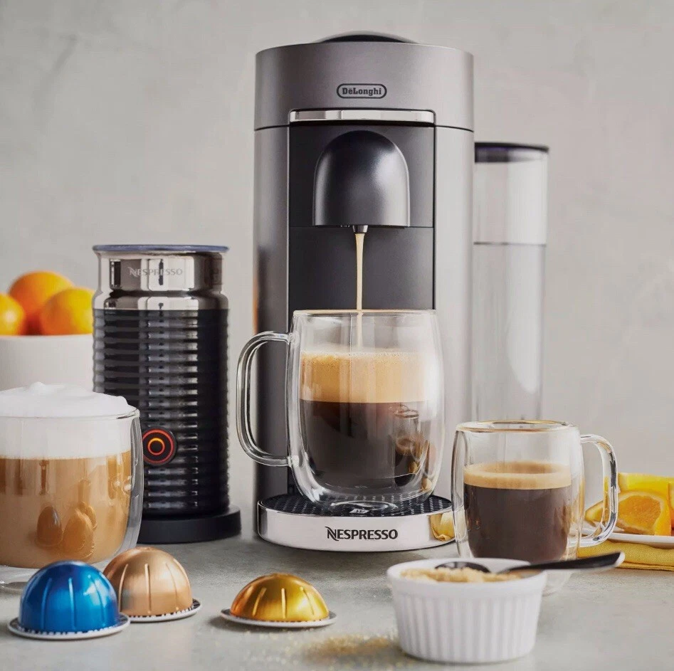 NEW DELONGHI NESPRESSO VERTUO PLUS & AEROCCINO3 ENV155TAE ESPRESSO MACHINE #D490