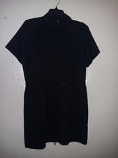 BEYOND YOGA City Chic Dress Cinch Waist Front-Zip Black Size L, NWT