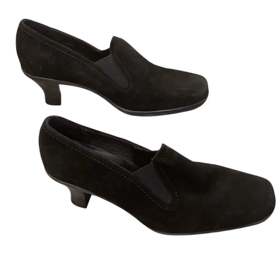 La Candienne Womens Suede Pumps US 7.5M 7.5 M Witchy Black NEW Waterproof Gothic - Image 4 of 4