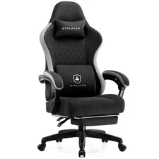 Office Chair, Gaming Computer Desk Fabric Chair with Footrest, High Back Ergo...