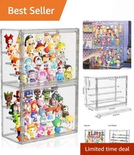 Multi-Purpose 4 Layer Stackable Acrylic Display Case for Action Figures - 2 Pack