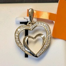 Moissanite 925 Sterling Silver Heart Pendant ...