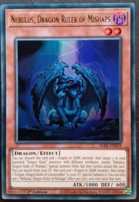 Yu-Gi-Oh! Nebulus,Dragon Ruler of Mishaps ALIN-EN019 Ultra Rare  1st Ed Mint