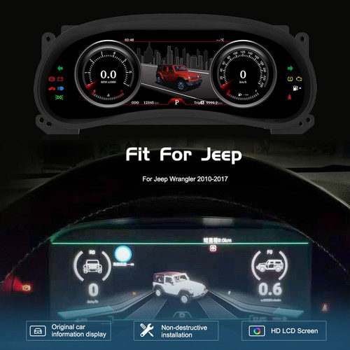 For Jeep Wrangler 2011-17 12.3'' Digital LCD Instrument Cluster Monitor Cockpit - Picture 3 of 20