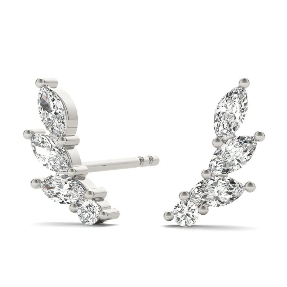 White gold deals crawler earrings