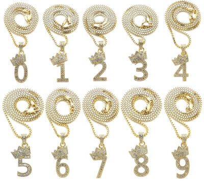 Number Pendant Box Chain Necklace | eBay