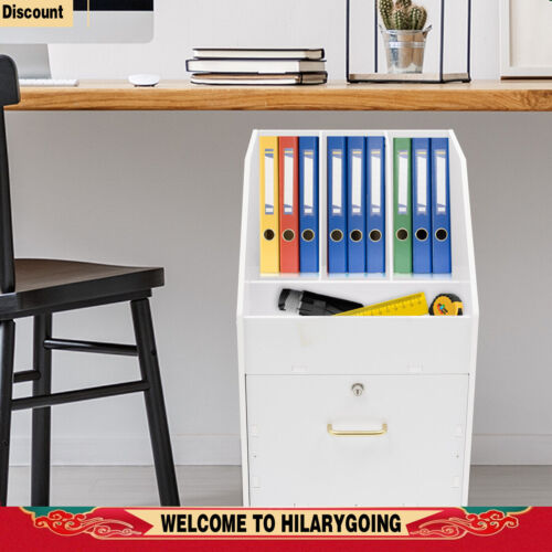 Mobile File Organizer w/Lock Under Desk Rolling File Cabinets Wood File Holder