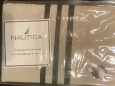 New Nautica Pillow sham Standard 20x26 Grey Black 100 Cotton Twill Class Zipper
