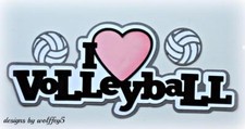 CRAFTECAFE VOLLEYBALL TITLE premade paper piecing scrapbook piece diecut WOLFFEY
