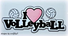 CRAFTECAFE VOLLEYBALL TITLE premade paper piecing scrapbook piece diecut WOLFFEY