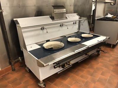74'' Chinese Wok Three Hole 13'' Duck Burners & 18'' Ring Nat Gas NSF Approved