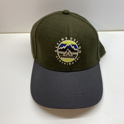 Felt Ballcap Alpine Design Clothing Co. Mountain Design Adjustable Hat NWT