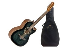NEW H Jimenez Bajo Quinto Acoustic-Electric Guitar, BLACK FLAME MAPLE, LBQ1EBF