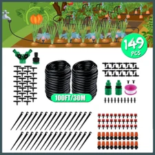 100ft Drip Irrigation System Garden Plant Self Watering Hose Micro Sprinkler Kit