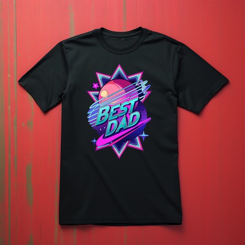 Best Dad Retro Space - Funny T-Shirt for Stellar Dads! 100% Cotton, Retro Vibes, - Picture 6 of 46