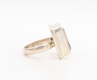 925 Sterling Silver Vintage Ring Minimalist Square Inlay Gemstone  Sz 7  RG28677 — photo 4