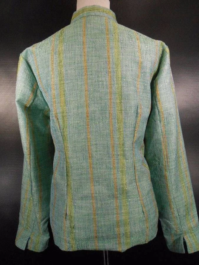 Beautiful Women's Medium Coldwater Creek Striped Thin Tweed Fitted Lined Blazer Foto 4 de 4