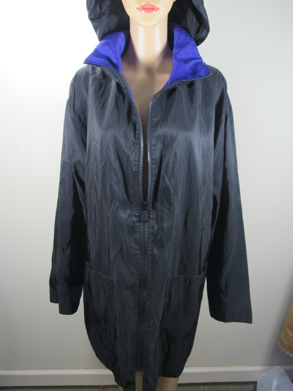 MPM jacket reverseable black purple zip hooded - image 5