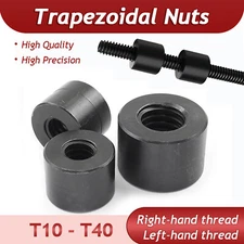 T10 - T60 Round Trapezoidal Right/left-Hand Threaded Screw Rod Nuts 45# Steel
