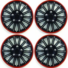 BMW 3 SERIES Car Wheel Trims Hub Caps Plastic Covers Lighting 15" Black & Red