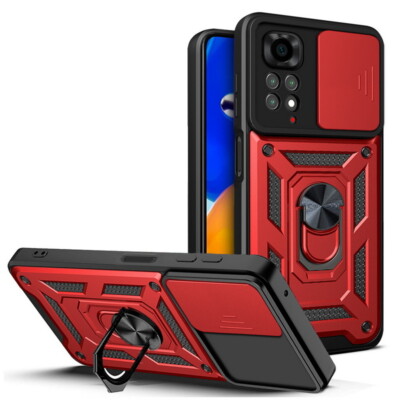 For Xiaomi Redmi Note 11 10 Pro Mi 11 Lite Slide Armor Holder Hybrid Case Cover