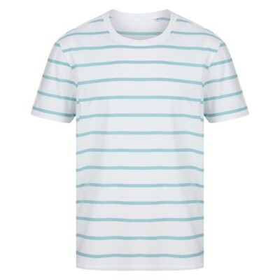 Herren Gestreiftes T-Shirt Kurzarm Rundhals Relaxed Fit Freizeit Baumwolle Tops