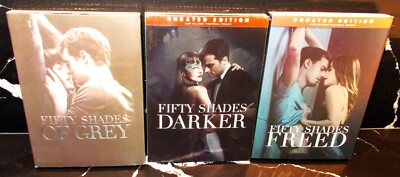 FIFTY SHADES OF GREY Trilogy 3 DVD set, all 3 movies for 1 LOW price! + bonuses